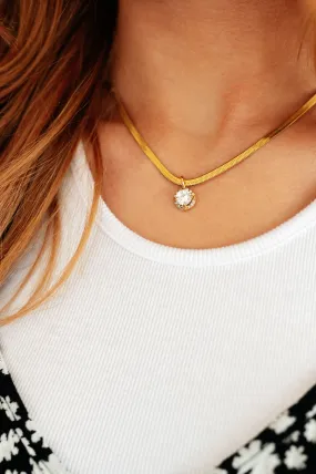 18K Gold Here to Shine Gold Plated Necklace in White