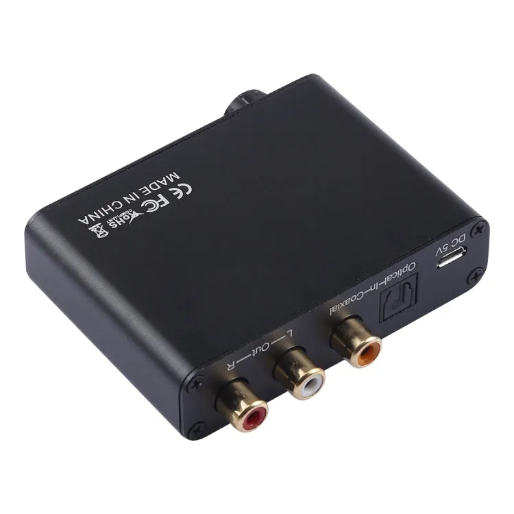 192KHz DAC Converter HD HIFI Optical to RCA 3.5mm Headphone 5.1 Channel Digital Audio Converter with Volume Control