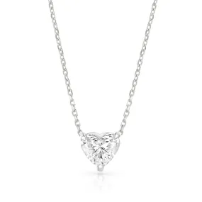 1ct Lab Diamond Heart Solitaire Necklace