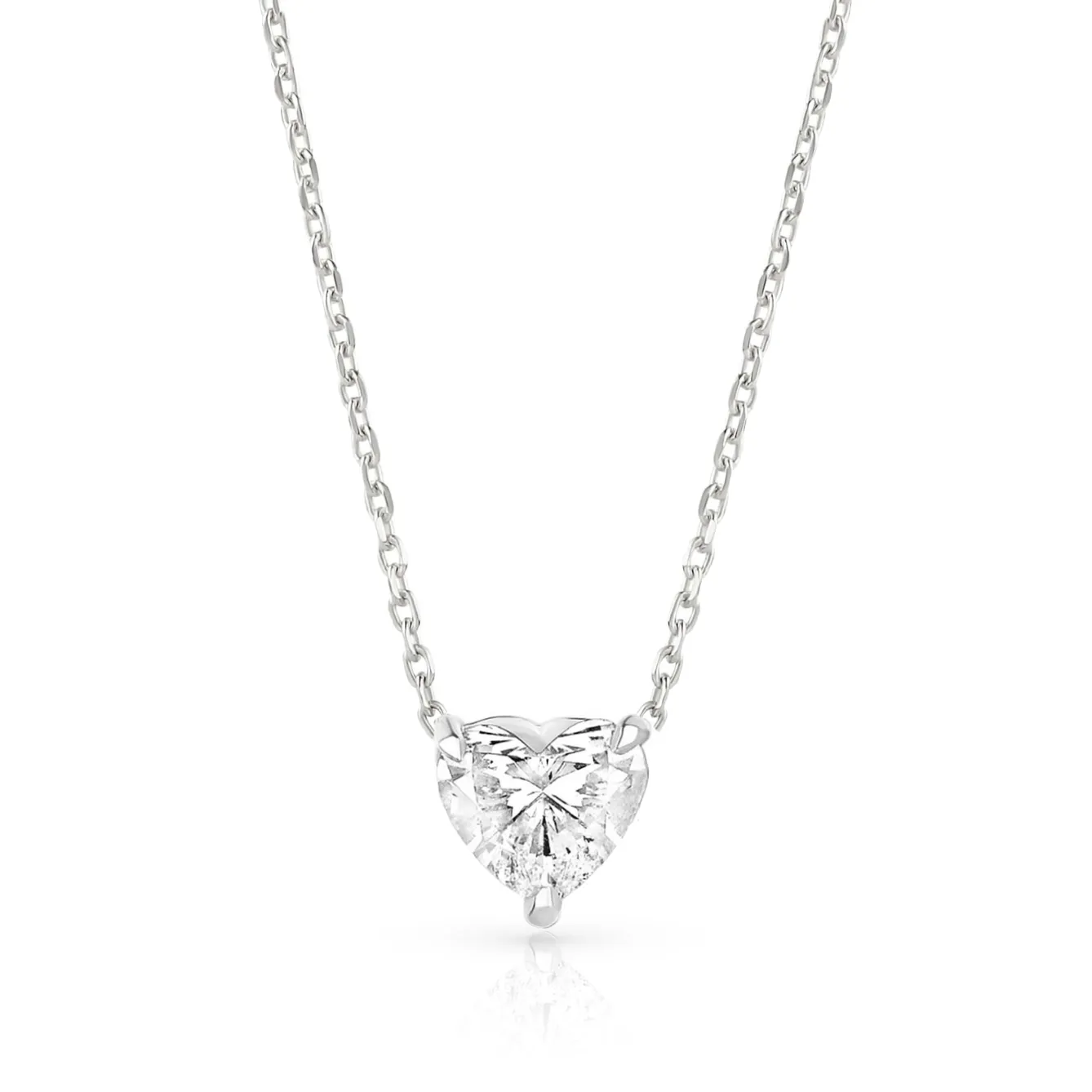 1ct Lab Diamond Heart Solitaire Necklace