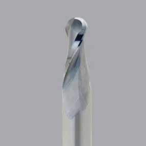 52-386B, 0.625" Dia, 2.25" LOC, 0.625" Shank Dia, 4" OAL, 2 Flute Upcut Ballnose Router Bit