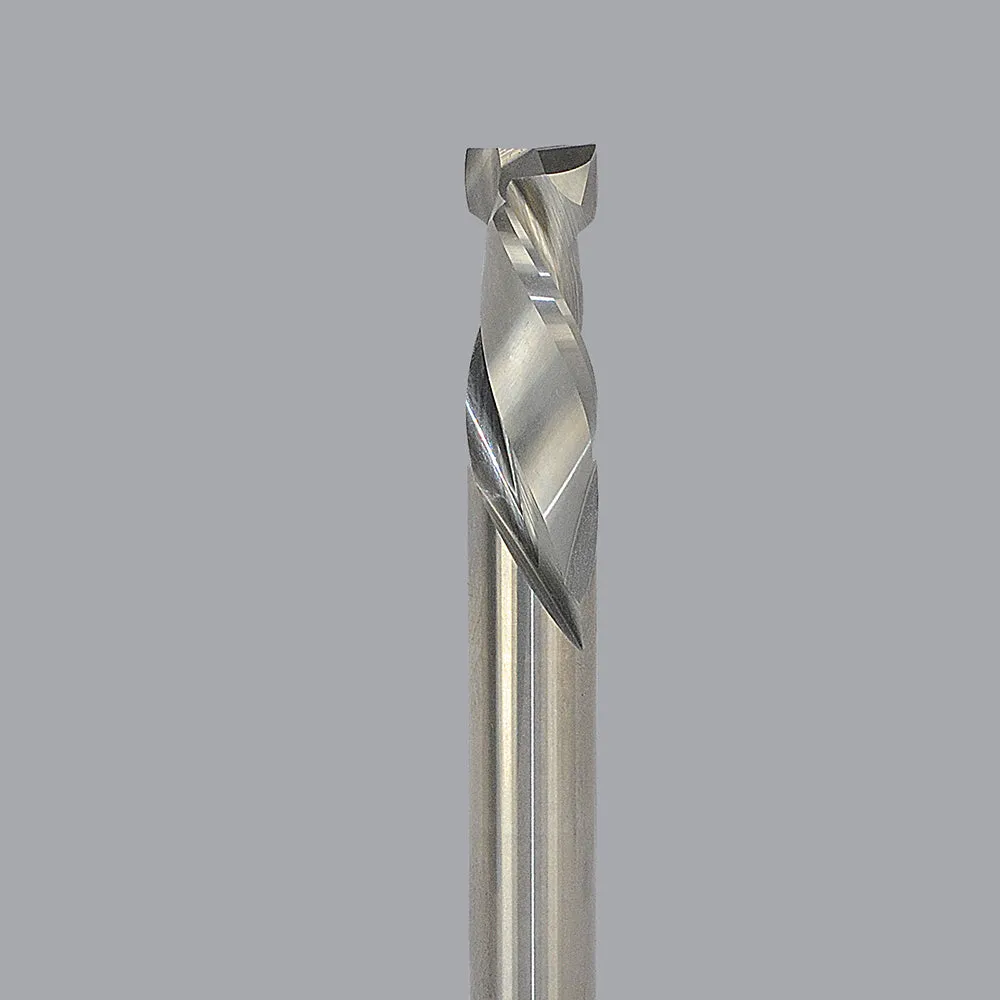 60-113MW, 0.25" Dia, 0.875" LOC, 0.25" Shank Dia, 2.5" OAL, 2 Flute Max Wear Compression Router Bit