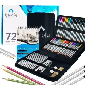72 Piece Drawing Sketch Kit with 100 Sheet Sketchbook - Art Supplies for Adults, Teens, Kids 72 Piece Drawing Sketch Kit with 100 Sheet Sketchbook - Art Supplies for Adults, Teens, Kids