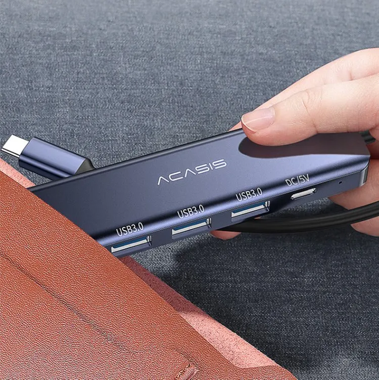 ACASIS DS-7UV5 5-in-1 USB 3.0 to Type C Hub Docking Station with 100W PD Fast Charging, and 5Gbps High Speed Data