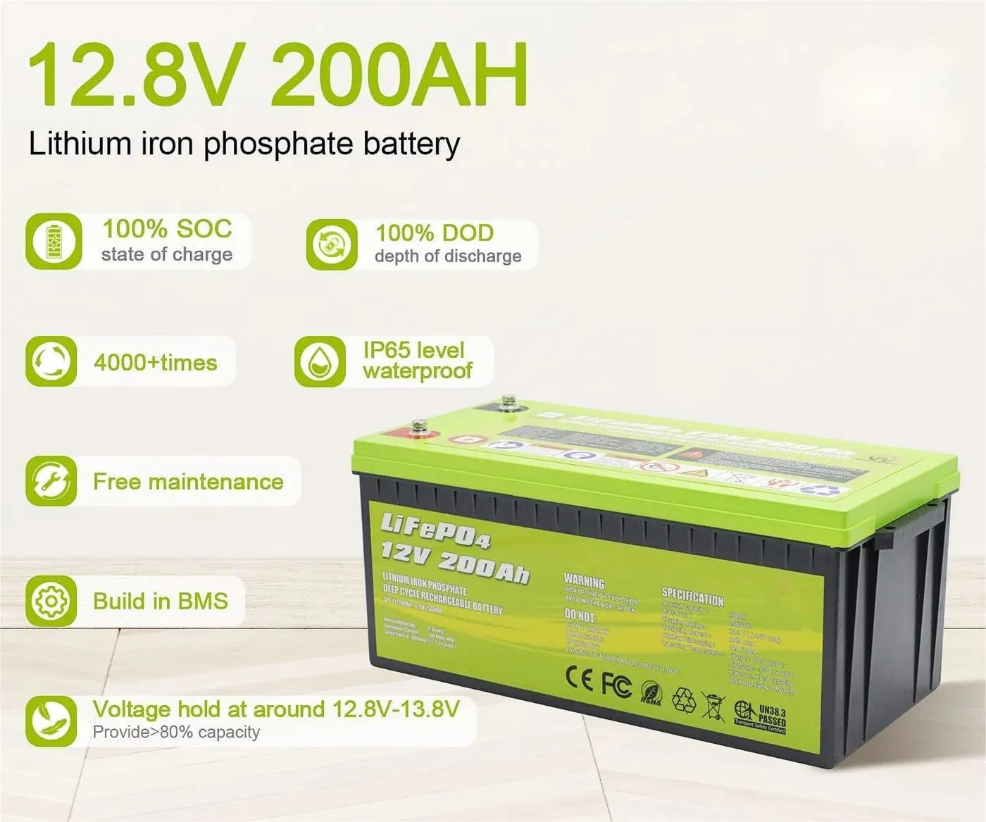ACOPower 12V 200Ah LiFePO4 Deep Cycle Lithium Battery