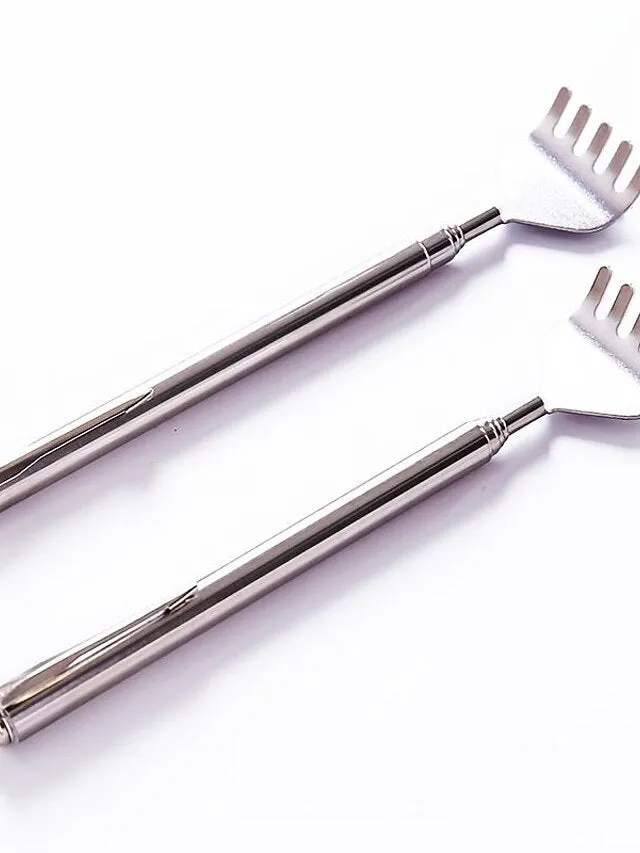 Adjustable Back Scratcher Stainless Steel Back Telescopic Portable Extendable Claw Extender Tickle Stick Massage Tool