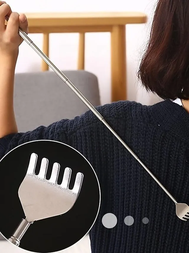 Adjustable Back Scratcher Stainless Steel Back Telescopic Portable Extendable Claw Extender Tickle Stick Massage Tool