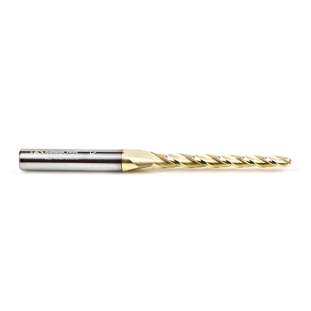 Amana CNC 3D Carving Ball Nose ZrN Coated Bit 1/4" Shank x 1/16" Radius