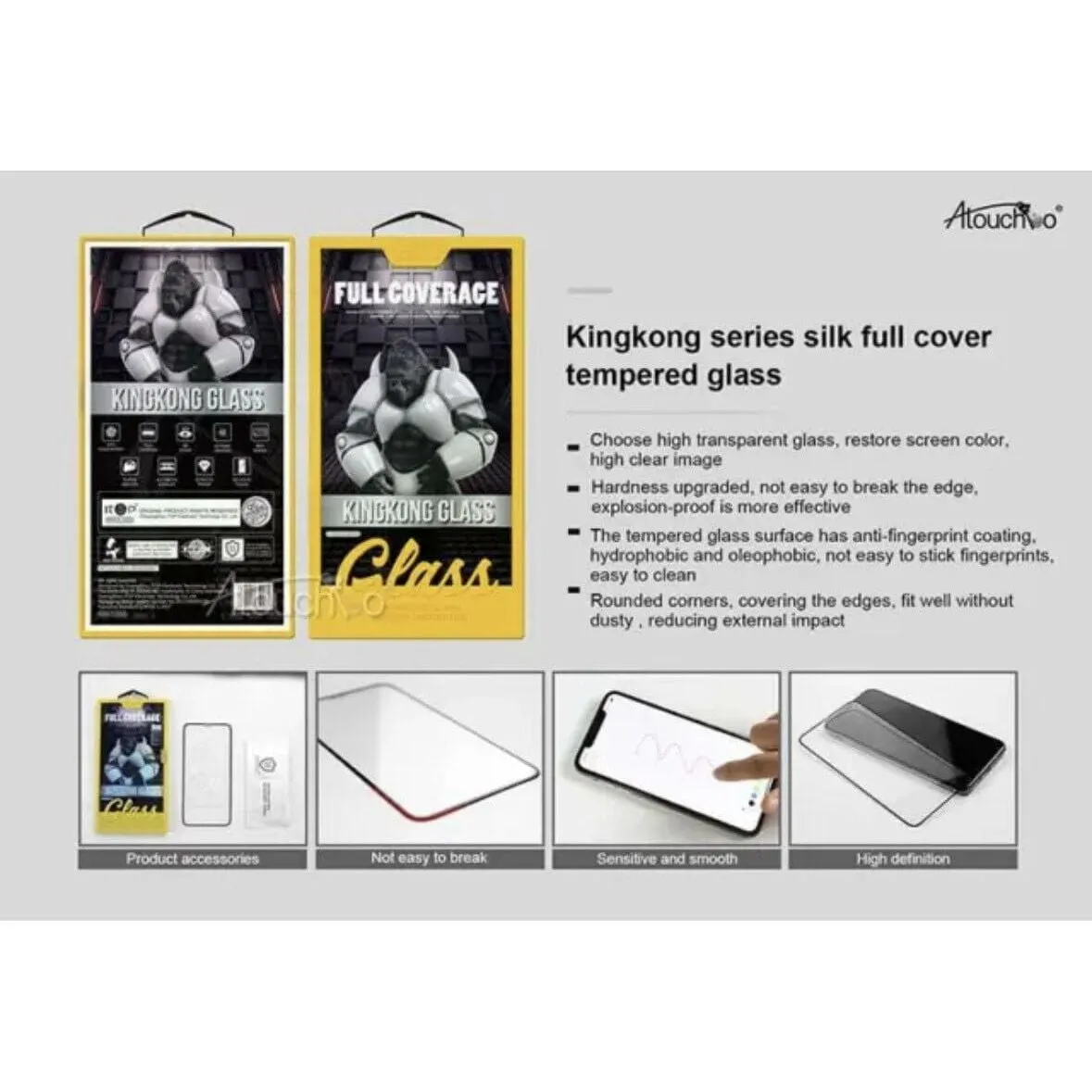 Apple iPhone Tempered Glass Screen Protector King Kong Series Full Coverage