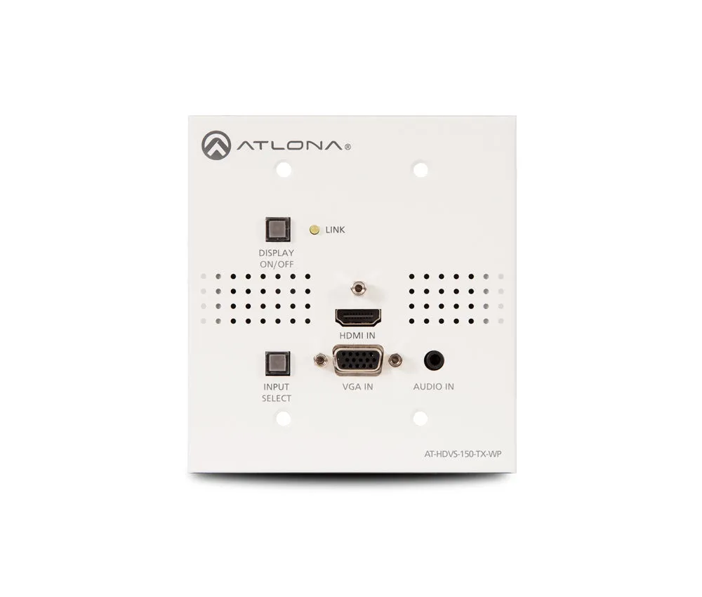 Atlona® AT-HDVS-150-TX-WP Conferencing Wallplate Switcher for HDMI and VGA with HDBaseT Output - 2x1