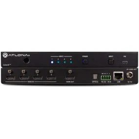 Atlona® AT-JUNO-451-HDBT 4K HDR Three-Input HDMI Switcher & Receiver w/ HDBaseT input & Switching