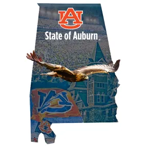Auburn Tigers - State of Auburn Two Layer Acrylic Dimensional Wall Art
