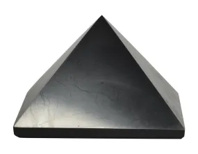 Authentic Shungite Pyramid from Real Shungite Stones Shungite Crystal Pyramid Home Protection Room Decor Office Desk Decor Authentic Crystals Black Pyramid (Polished, 70 mm / 2.75") Polished 70 mm / 2.75"