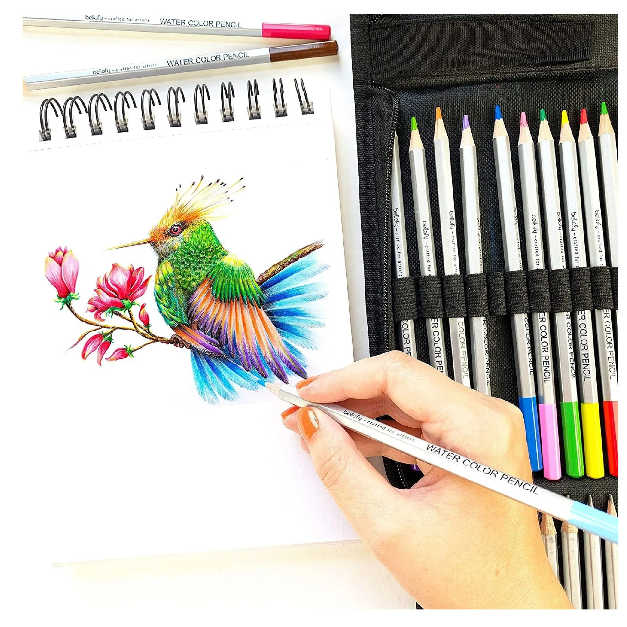 Bellofy Sketching Drawing Kit Set 72 Pieces And 100 Sheets Sketchbook | Art Supplies for Teen Adults | Art Pencils Coloring Set