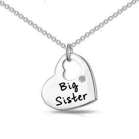 Big Sister Heart Necklace Created with Zircondia® Crystals