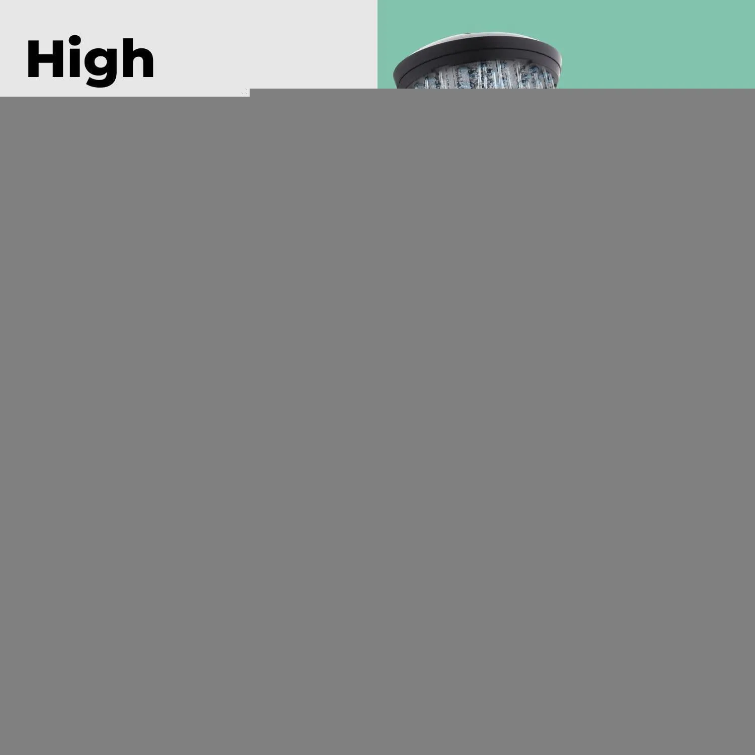 Black High Pressure Shower Head with Handheld 8 Spray Settings Removable Head