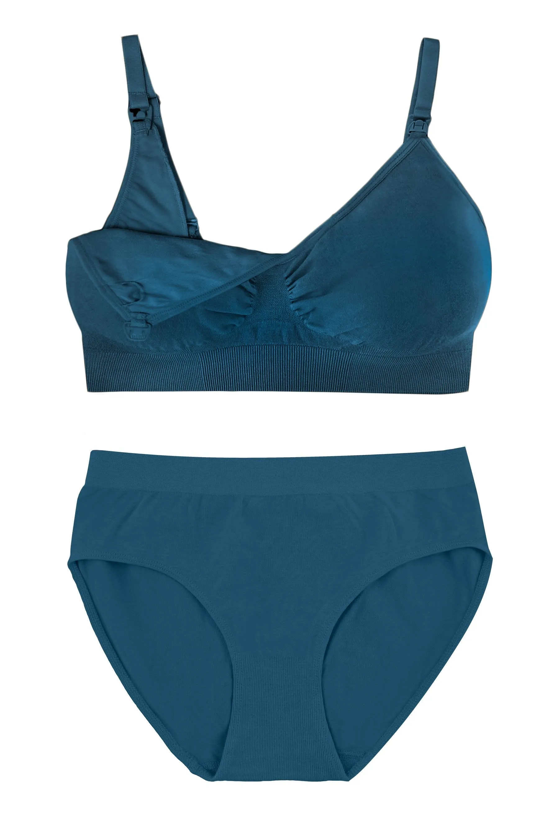 Blue Bamboo Nursing Bra   High Cut Undies Set