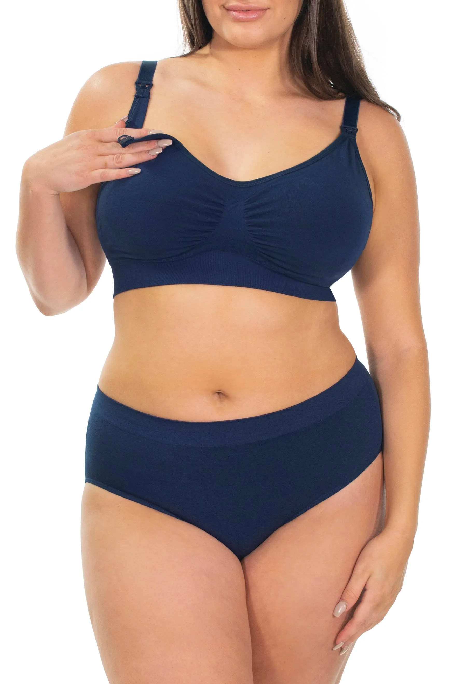 Blue Bamboo Nursing Bra   High Cut Undies Set