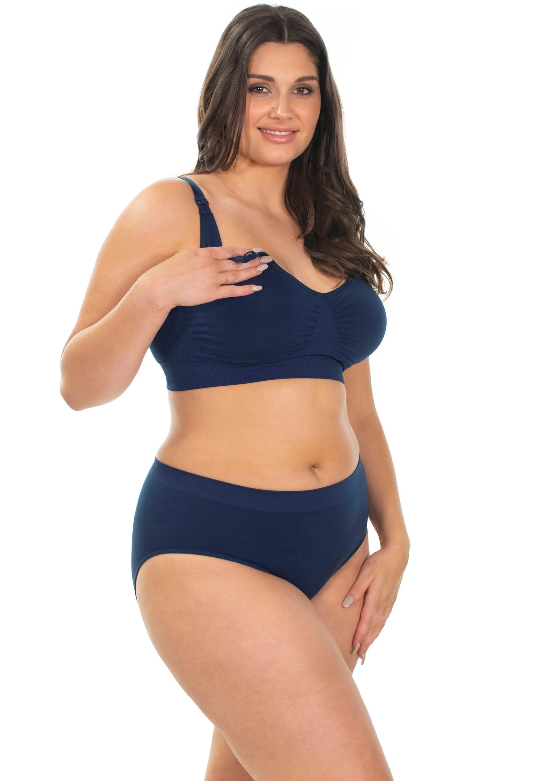 Blue Bamboo Nursing Bra   High Cut Undies Set