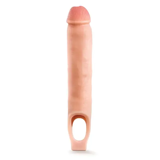 Enhanced Silicone Cock Sheath Extender with 11.5-inch Performance Plus for Increased Pleasure - Beige