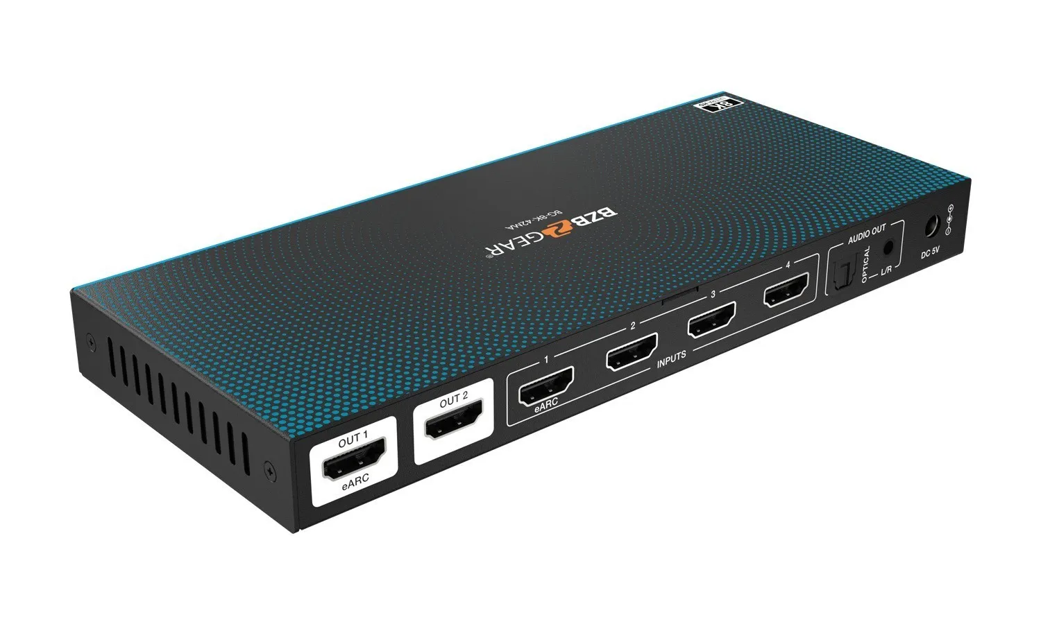 BZBGEAR 4×2 8K UHD HDMI 2.1 Matrix Switcher with Audio De-embedder (8K60, 4K120 4:4:4 10bit VRR, FVA, ALLM support)