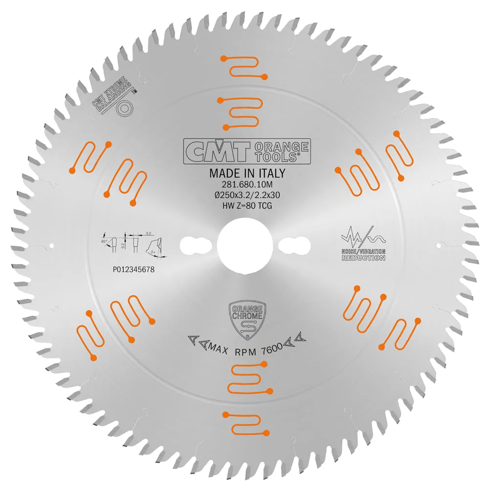 CMT Orange Tools 281.696.12M SINGLE-SIDED - LAMINATE & MELAMINE 300x3.2/2.2x30mm  T=96 TCG