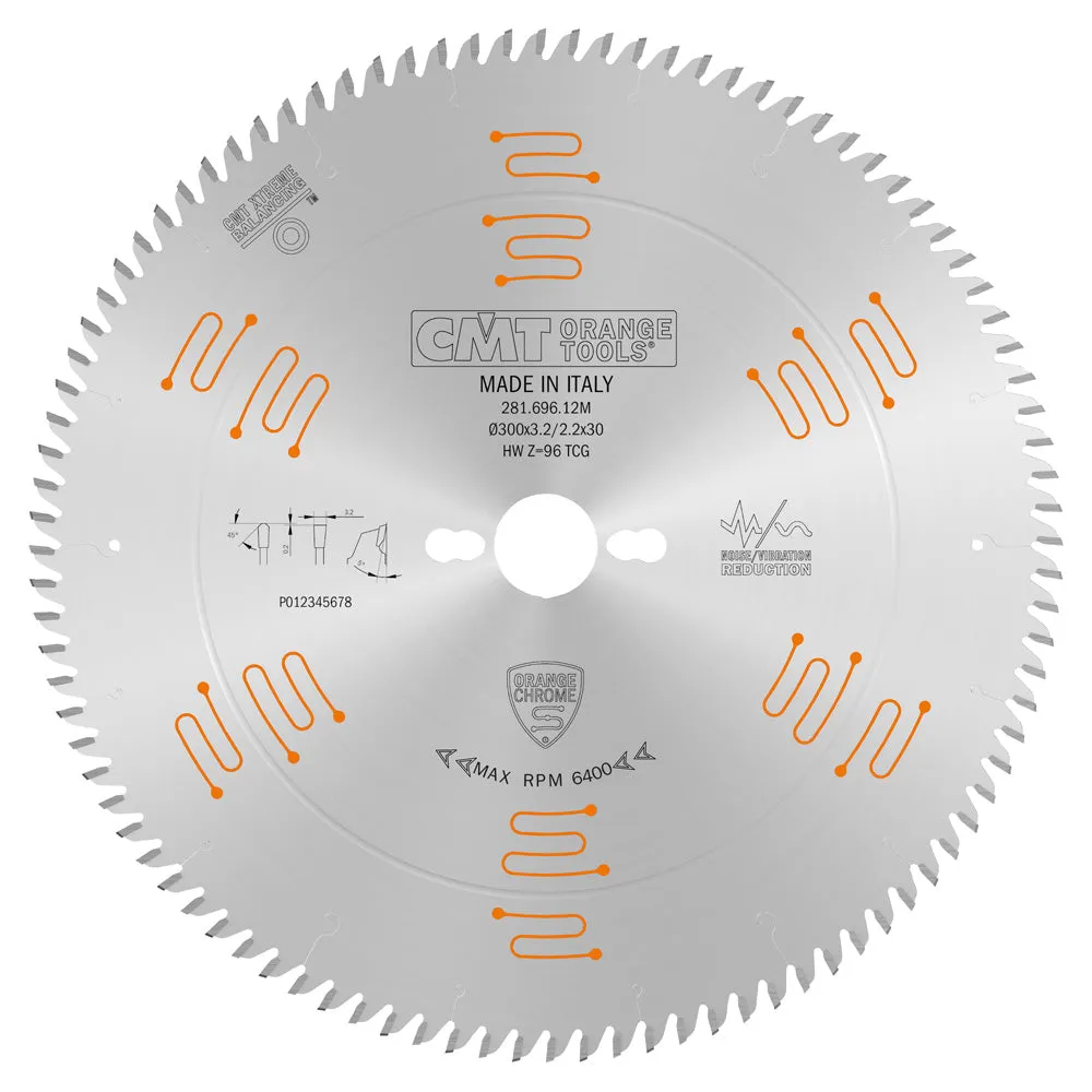 CMT Orange Tools 281.696.12M SINGLE-SIDED - LAMINATE & MELAMINE 300x3.2/2.2x30mm  T=96 TCG