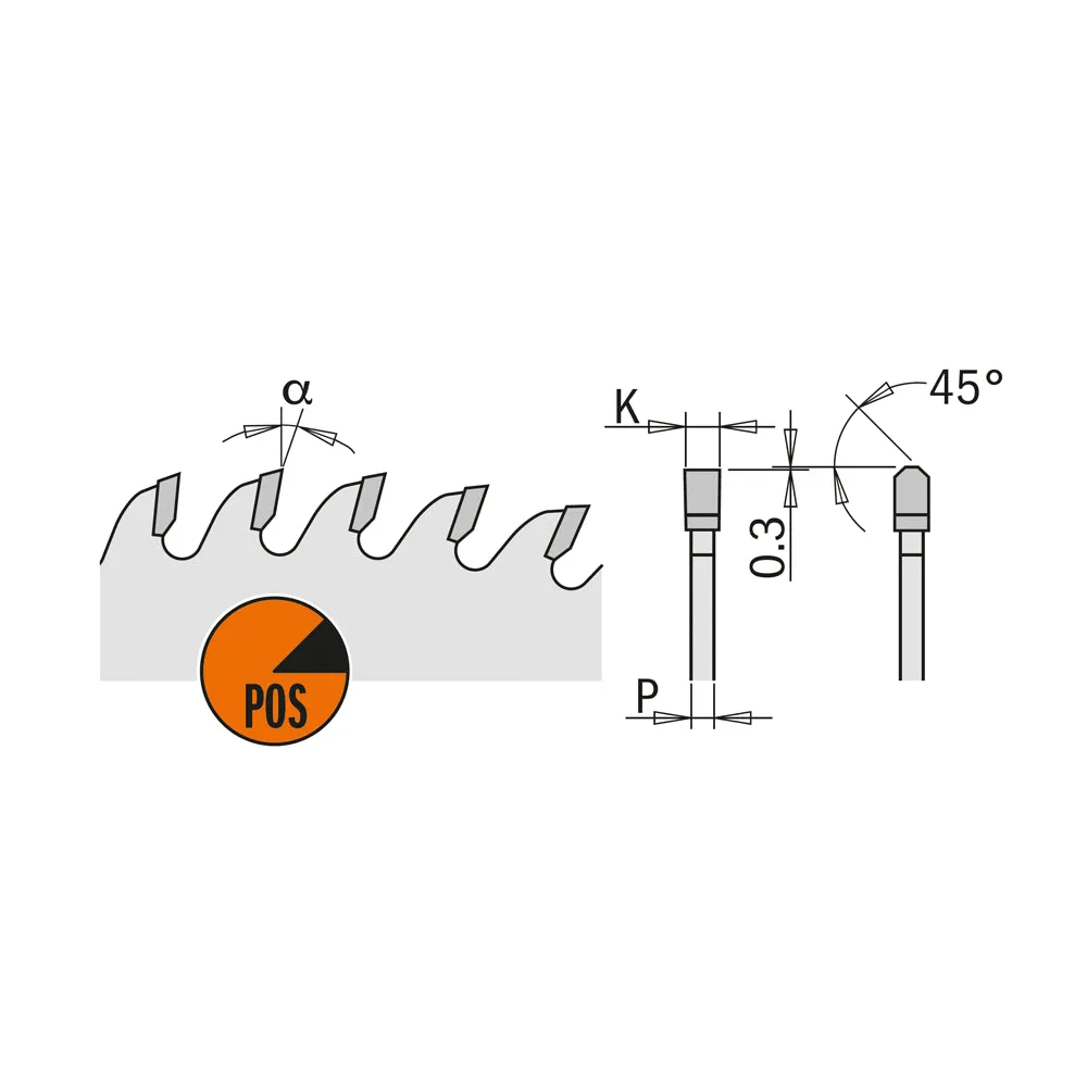 CMT Orange Tools 281.696.12M SINGLE-SIDED - LAMINATE & MELAMINE 300x3.2/2.2x30mm  T=96 TCG