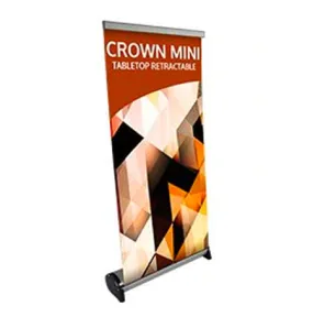 Crown Mini Tabletop Retractable Banner Stand | 15.5" Wide Banner | Single Sided Bannerstand
