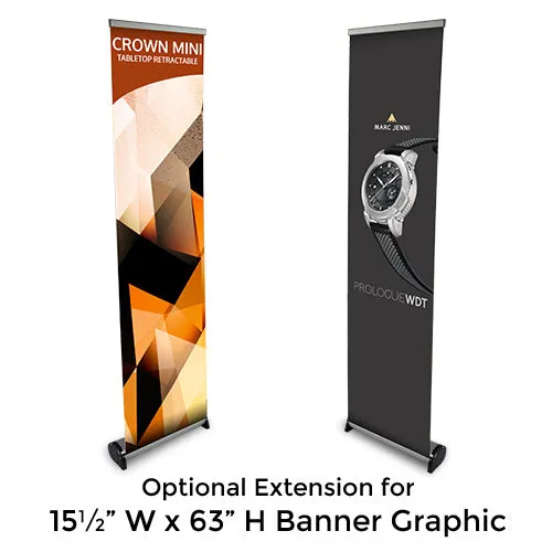 Crown Mini Tabletop Retractable Banner Stand | 15.5" Wide Banner | Single Sided Bannerstand