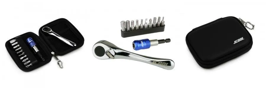 CYCLE ENTHUSIASTS "MUST HAVE" ITEM COMPACT MINI RATCHET MULTI TOOL BIKE KIT IN CASE VERY HIGH QUALITY RED  RRP £25