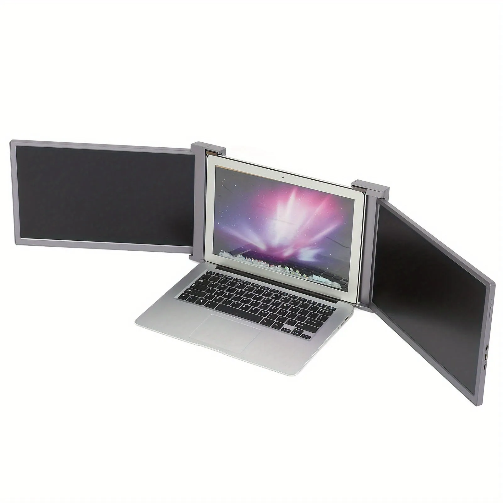 Dual Extender Screen 38.1cm FHD 1080P IPS Folding Dual Monitor Extender Portable Monitor for Laptops PCs Mobile Phones Space Gray