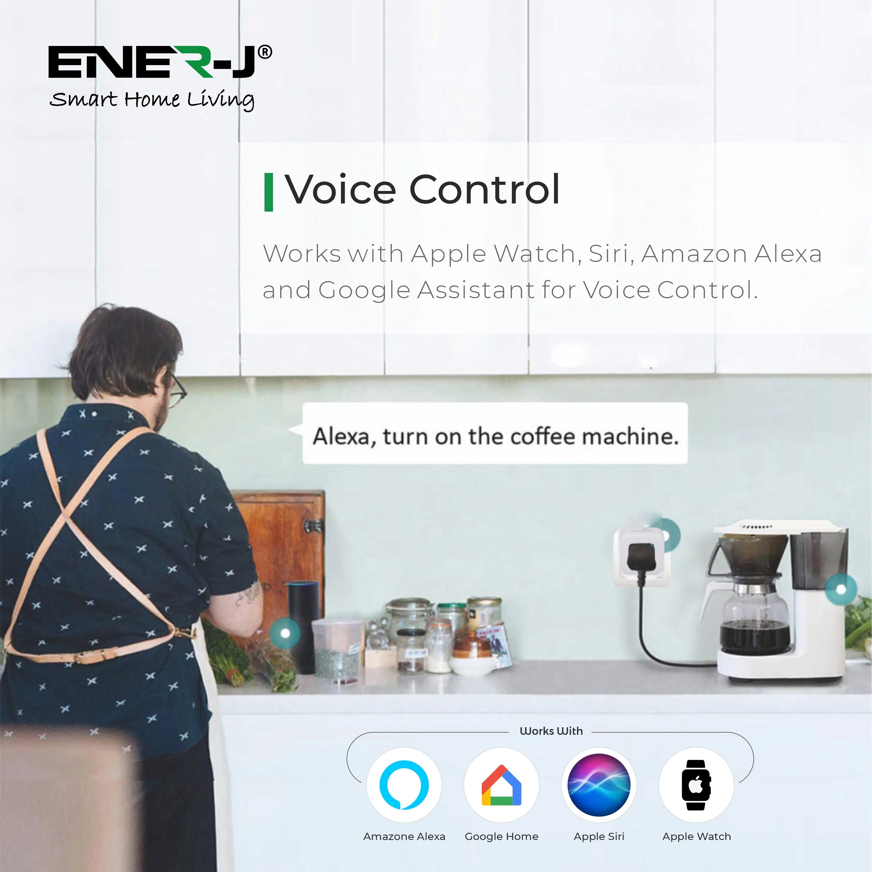 Ener J WiFi Smart Mini plug square UK BS Plug (3 pack) SHA5324-3(MYS1002)