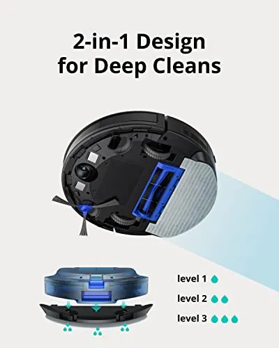eufy Clean by Anker, Clean G40 Hybrid, Robot Vacuum, Robot Vacuum and Mop, 2,500 Pa Suction Power, Wi-Fi Connected, Planned Pathfinding