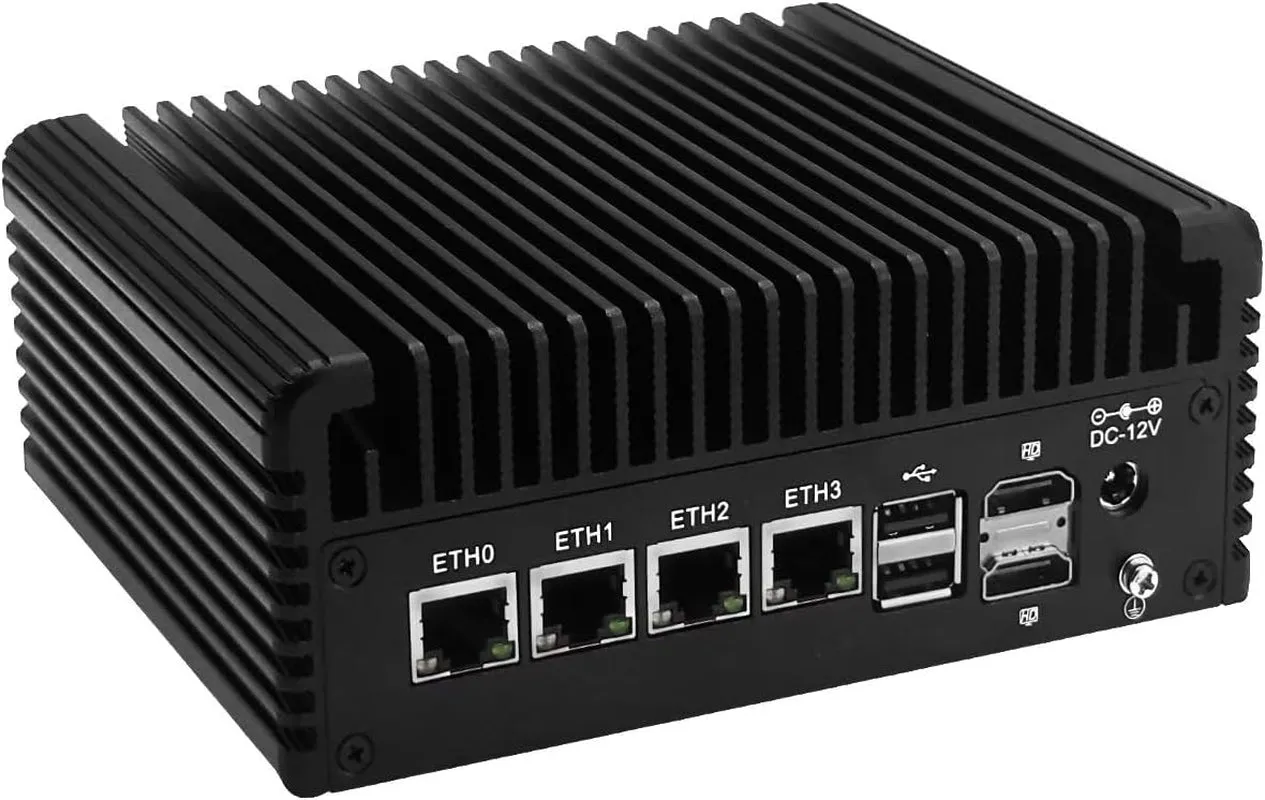 Firewall Mini PC I3 N355 (Up to 3.9Ghz), Fanless Network Appliance with 4 X 2.5Gbe I226-V, Win/Opnsense Router PC 32G DDR5 RAM