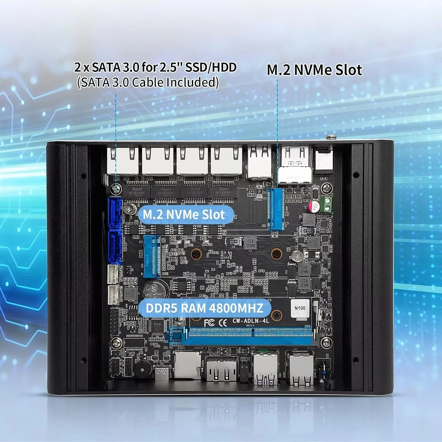 Firewall Mini PC I3 N355 (Up to 3.9Ghz), Fanless Network Appliance with 4 X 2.5Gbe I226-V, Win/Opnsense Router PC 32G DDR5 RAM