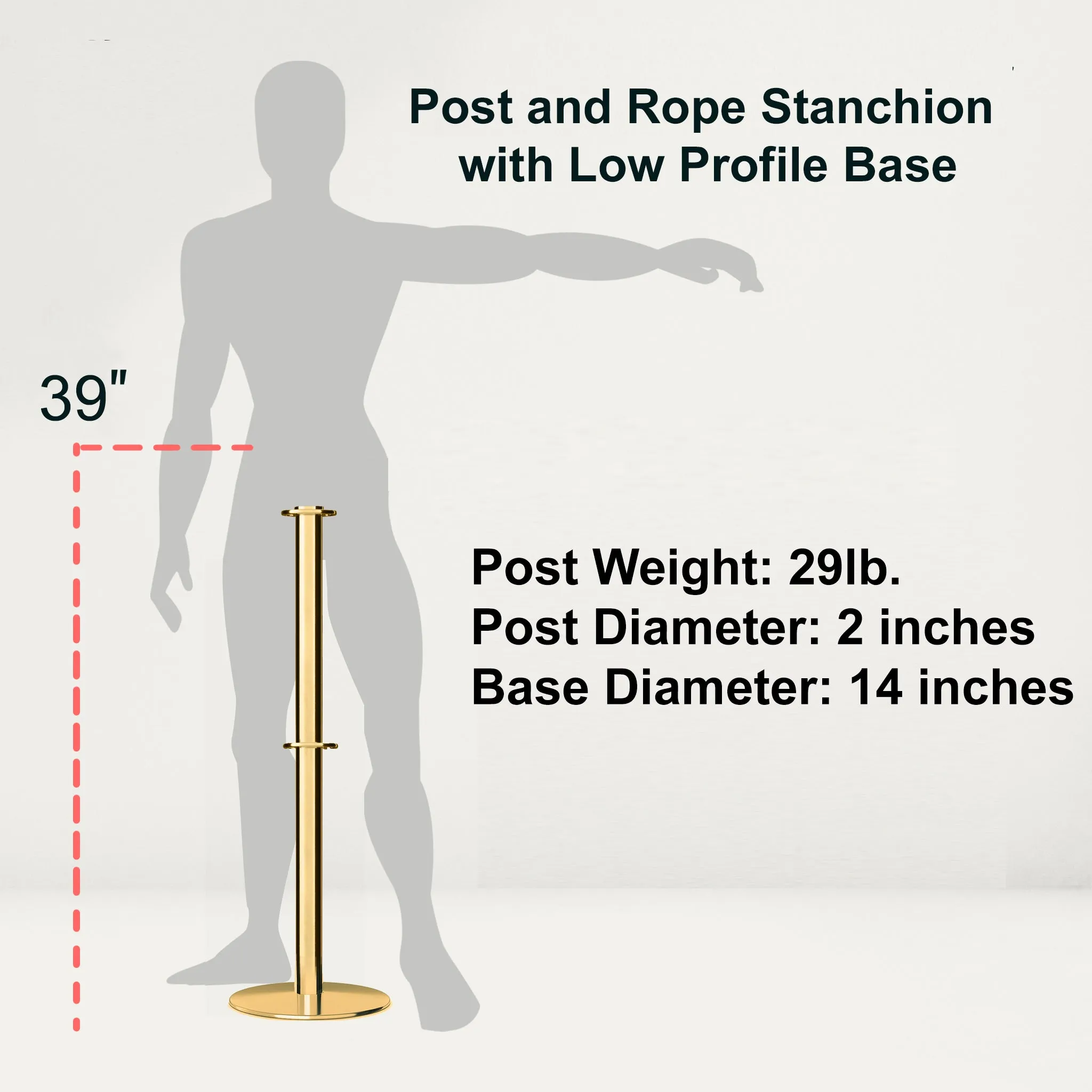 Flat Top Dual Rope Stanchion with Low Profile Base - Montour Line CXLineD