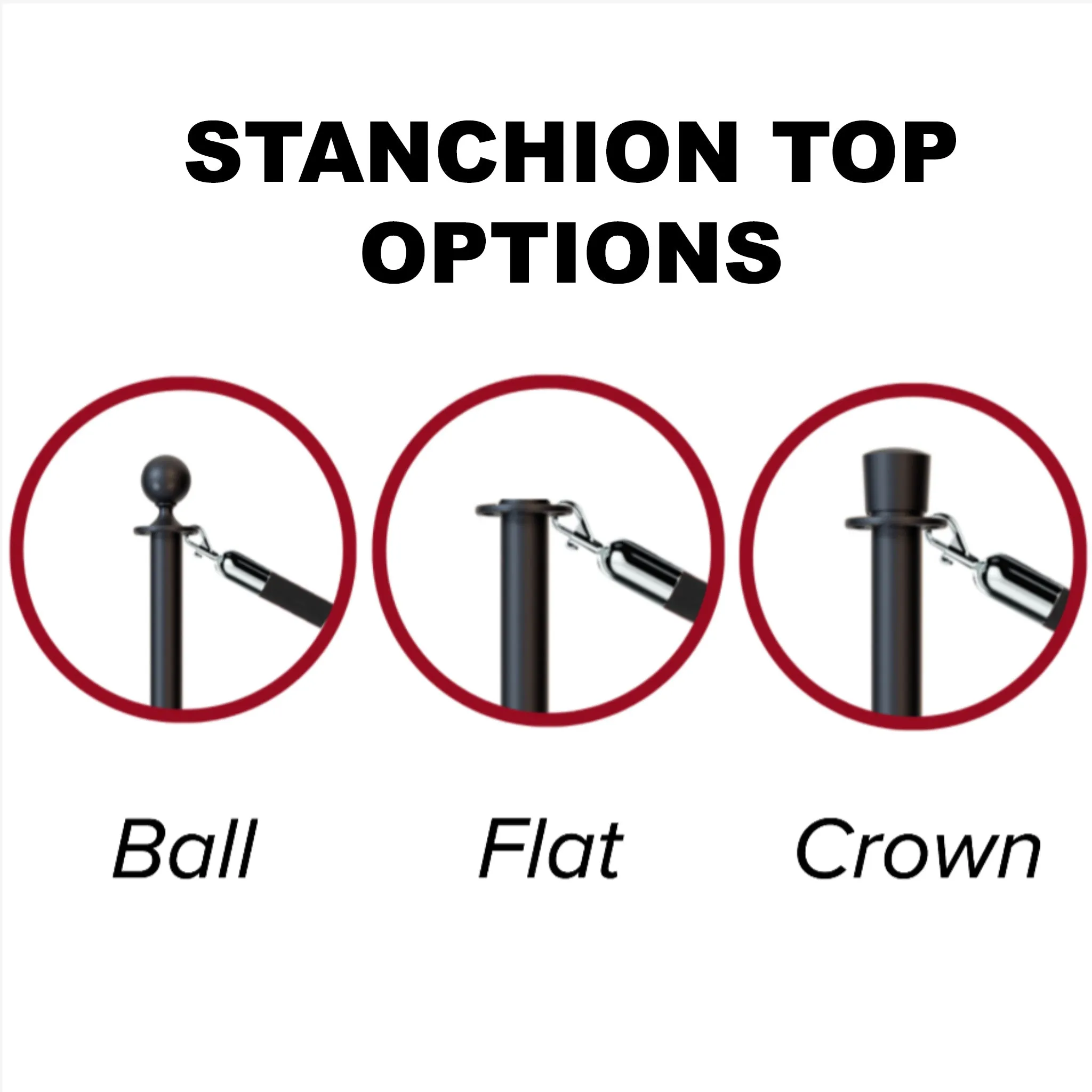 Flat Top Dual Rope Stanchion with Low Profile Base - Montour Line CXLineD