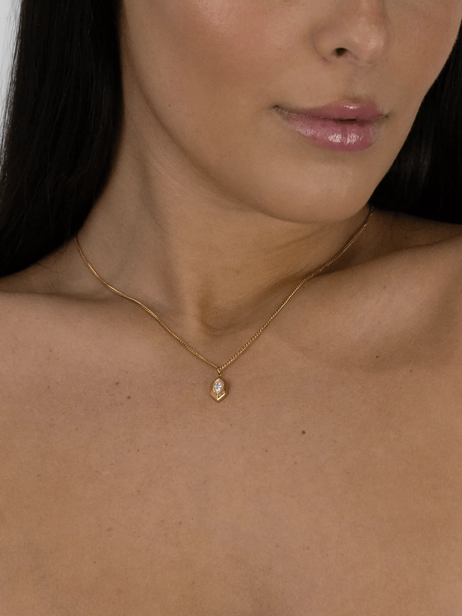 Geo Diamond Pendant Necklace