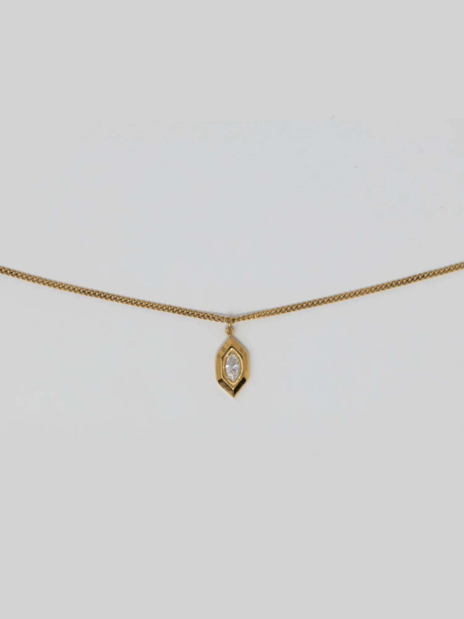 Geo Diamond Pendant Necklace