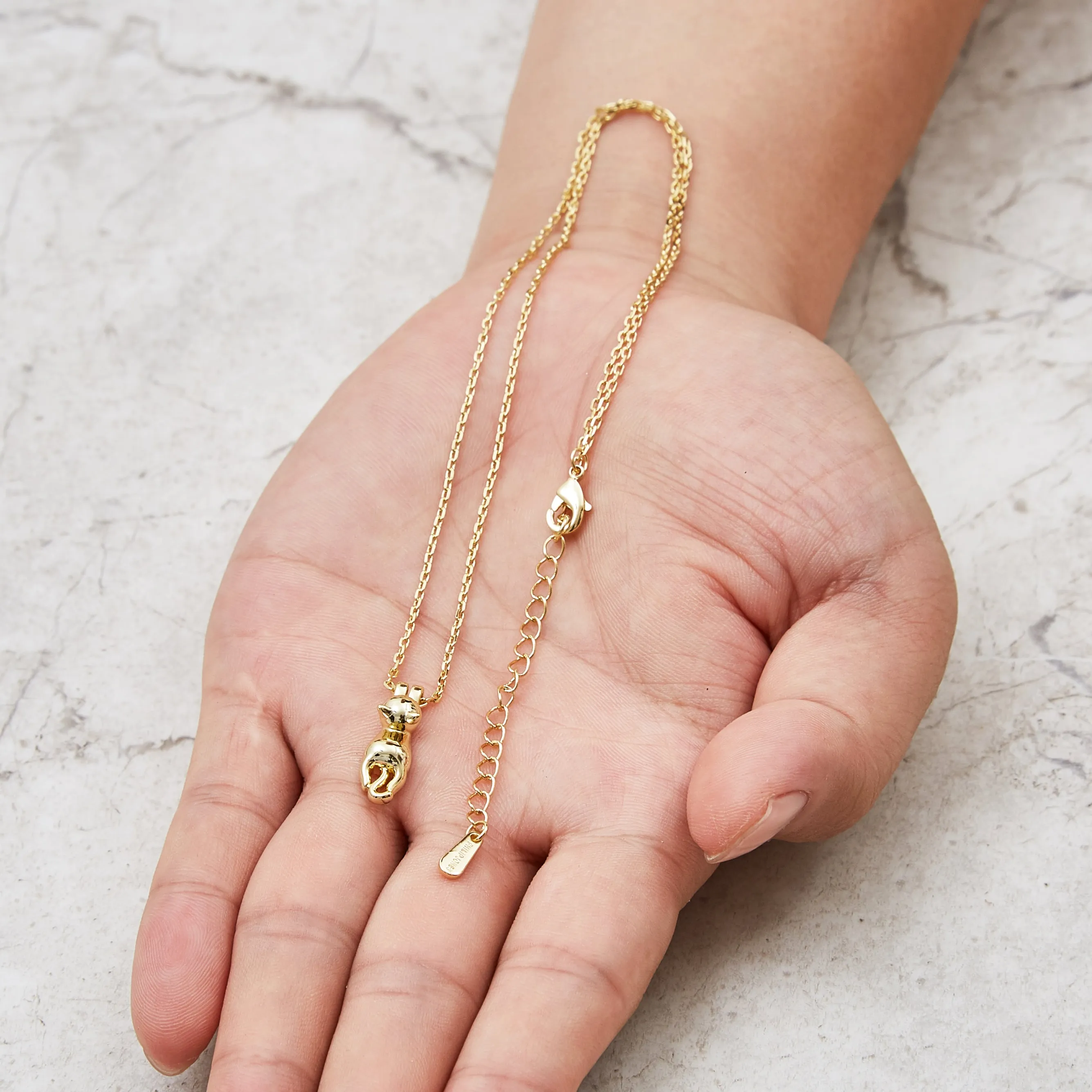 Gold Plated Cat Necklace