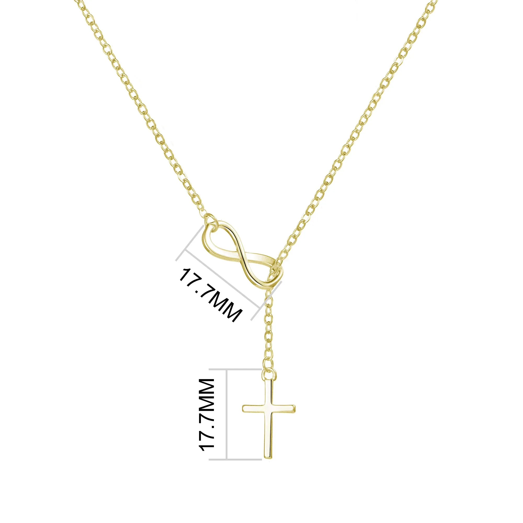 Gold Plated Infinity with Cross Necklace