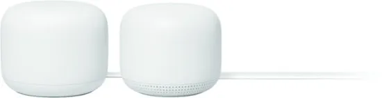 Google Nest Wifi Mesh Router (AC2200) and 1 point with Google Assistant - 2 pack