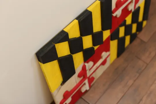 Handmade Wooden Maryland Flag  |  Maryland Decoration  |  Rustic Signs  |  Wall Art  |  Wood Flag  |  Reclaimed Wood