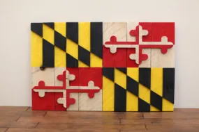 Handmade Wooden Maryland Flag  |  Maryland Decoration  |  Rustic Signs  |  Wall Art  |  Wood Flag  |  Reclaimed Wood