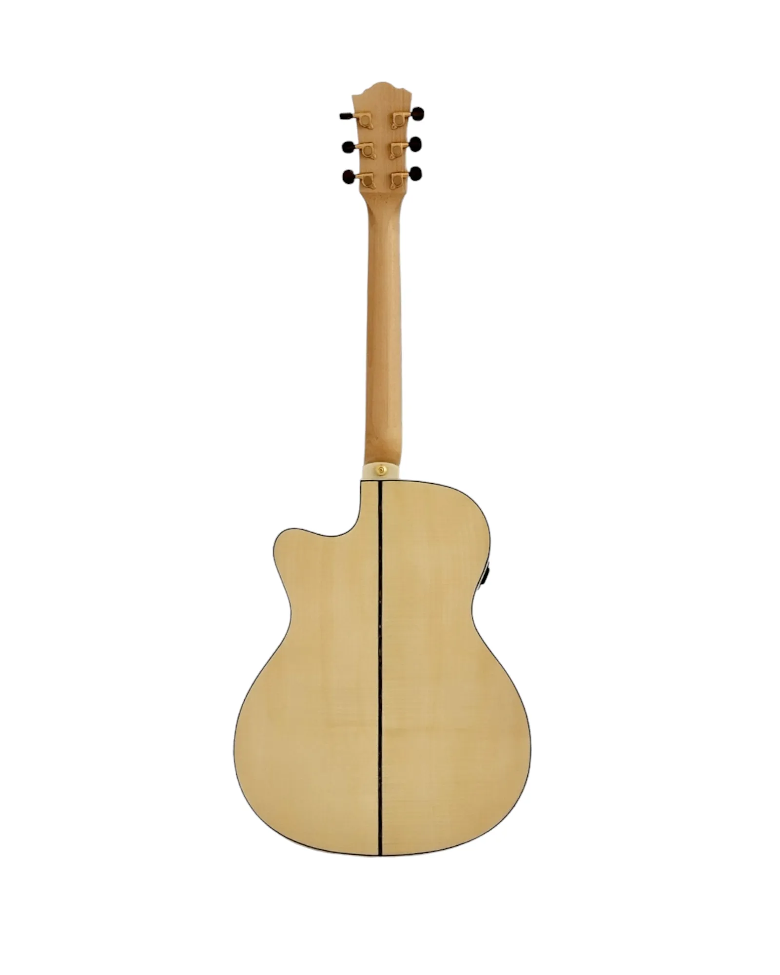 Haze SDG837SPCEQN All Flame Maple with Double OS1 Vibration Pickup Cutaway Acoustic Guitar - Natural