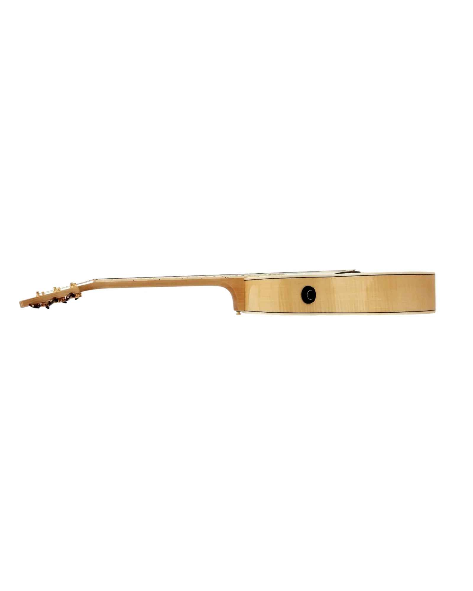 Haze SDG837SPCEQN All Flame Maple with Double OS1 Vibration Pickup Cutaway Acoustic Guitar - Natural