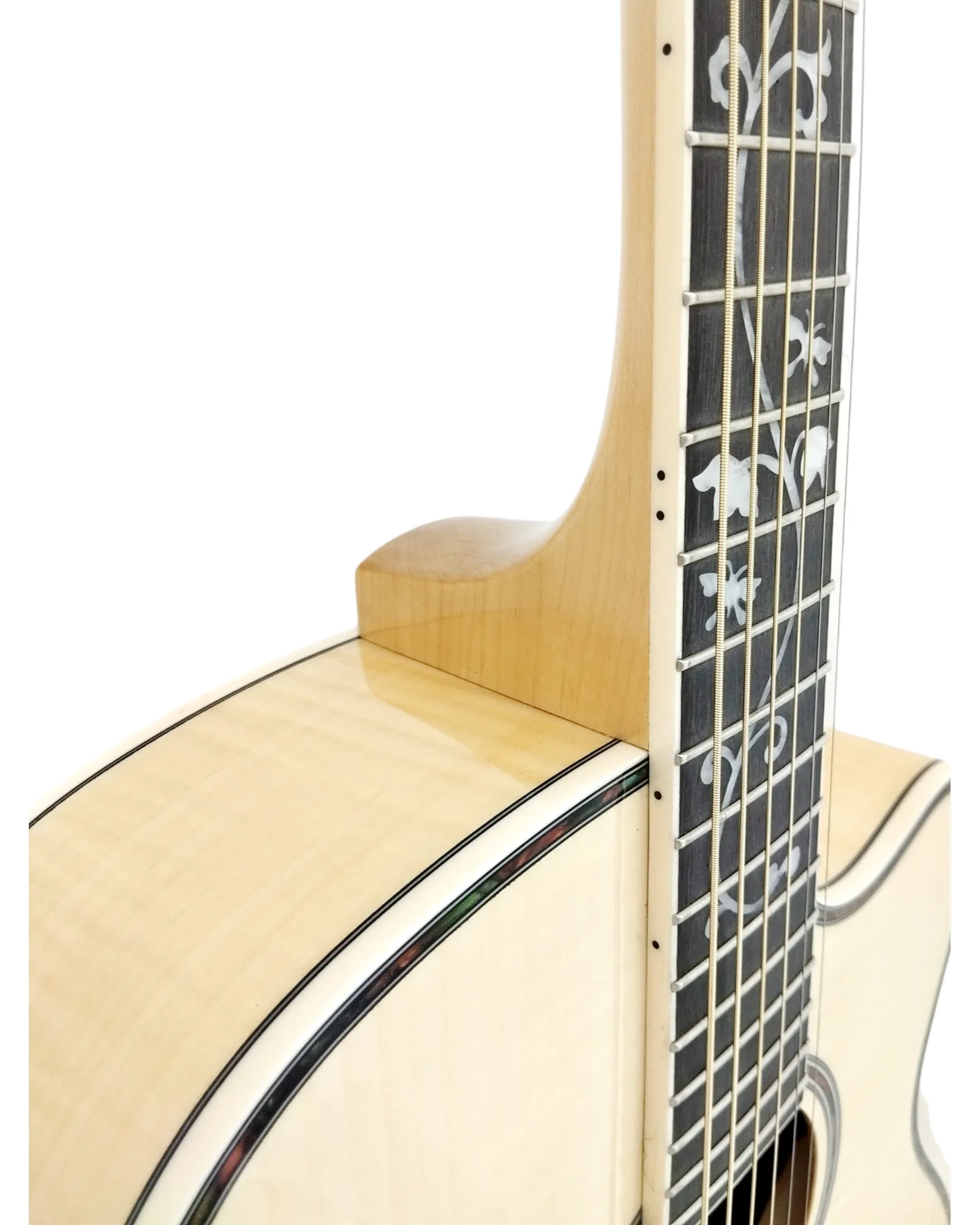Haze SDG837SPCEQN All Flame Maple with Double OS1 Vibration Pickup Cutaway Acoustic Guitar - Natural