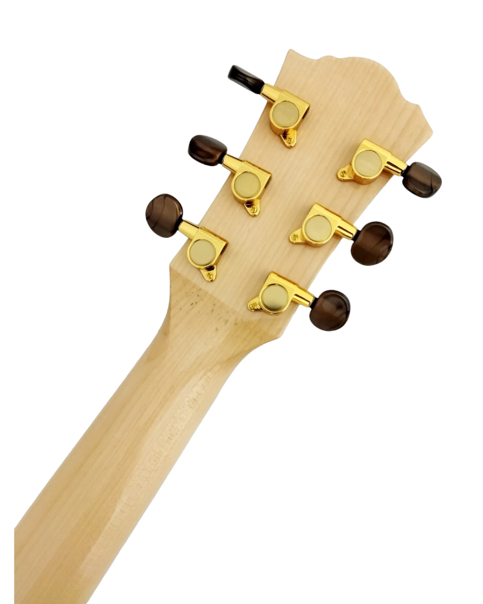Haze SDG837SPCEQN All Flame Maple with Double OS1 Vibration Pickup Cutaway Acoustic Guitar - Natural