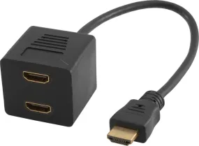 HDMI Plug to 2x Sockets Splitter - 0.3M